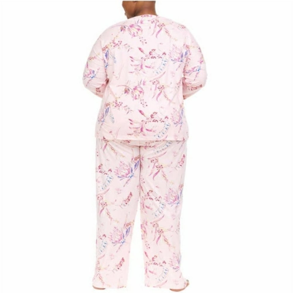 Flora Nikrooz 2pc Pajama Set Pink Plus Size XXL - Picture 2 of 3